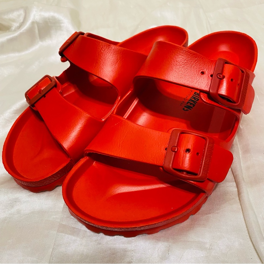 Birkenstock Womens Red Sandals Size 10